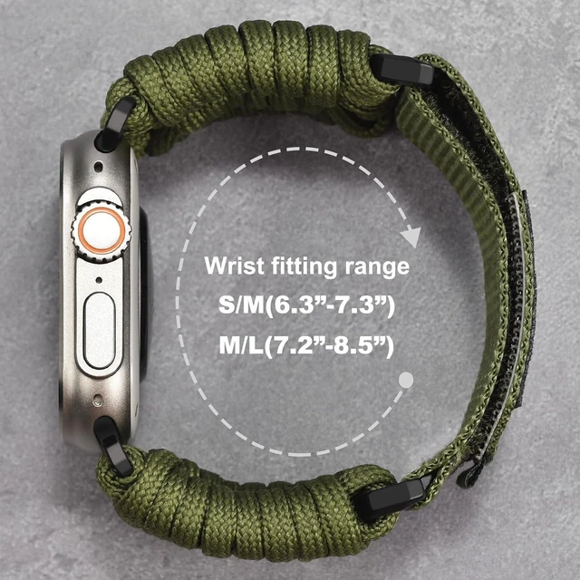 Alt view image 5 of 7 - Rugged Nylon Watch Ultra 4 3 2 SE Band for Men 49mm 46mm 45mm 44mm 42mm Breathable Braided Nylon Strap Sport Loop Adjustable Wristbands for iWatch Bands Series 12 11 10 9 8 7 6 5 4 3 2 1