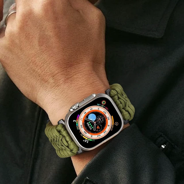 Alt view image 6 of 7 - Rugged Nylon Watch Ultra 4 3 2 SE Band for Men 49mm 46mm 45mm 44mm 42mm Breathable Braided Nylon Strap Sport Loop Adjustable Wristbands for iWatch Bands Series 12 11 10 9 8 7 6 5 4 3 2 1
