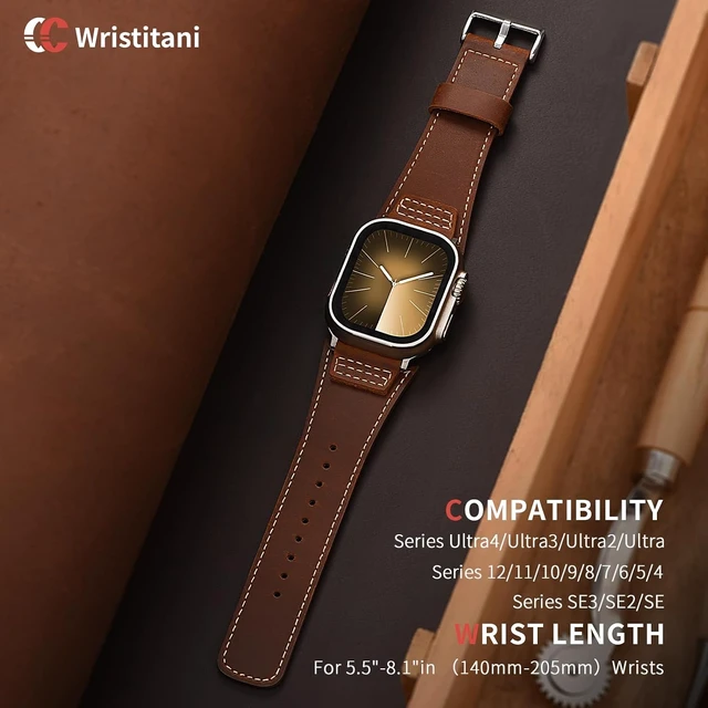 Alt view image 2 of 7 - 49/46/45/44/42/41/40mm Leather Bands For Watch Band