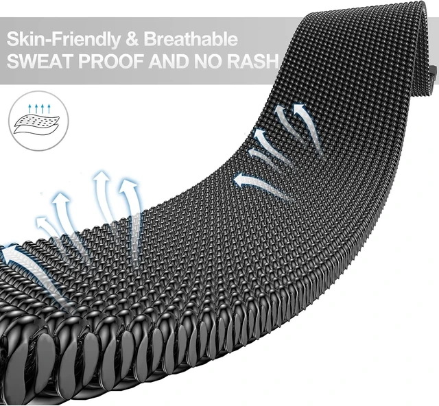 Alt view image 3 of 7 - Stainless Steel Mesh Loop Compatible with Watch Bands for Men