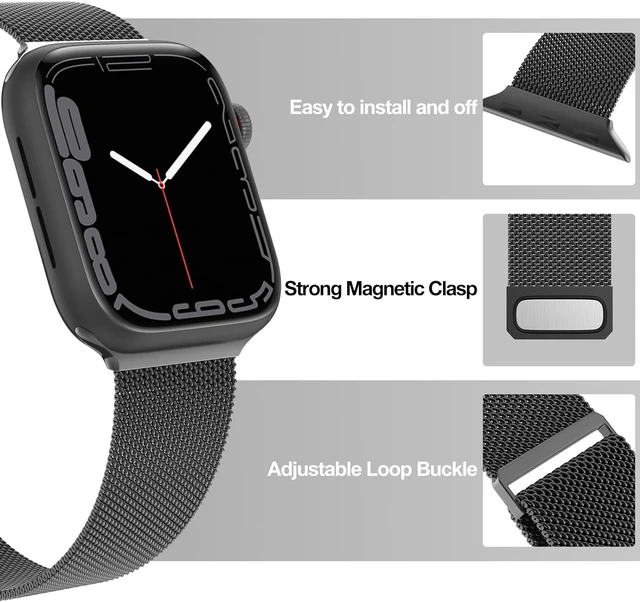 Alt view image 4 of 7 - Stainless Steel Mesh Loop Compatible with Watch Bands for Men
