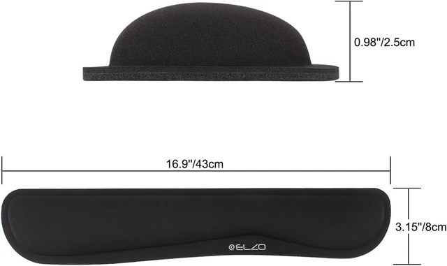 Alt view image 3 of 7 - Keyboard Wrist Rest Pad Support with 65D High-Density Thicken Memory Foam Padding Ergonomic Design Computer Rest Pad Desk Wrist Mat Non-Slip Rubber Base Office Laptop