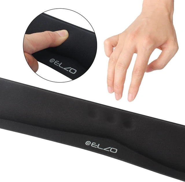 Alt view image 4 of 7 - Keyboard Wrist Rest Pad Support with 65D High-Density Thicken Memory Foam Padding Ergonomic Design Computer Rest Pad Desk Wrist Mat Non-Slip Rubber Base Office Laptop