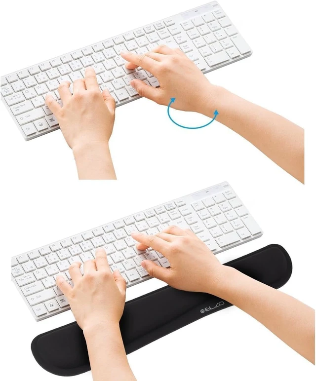 Alt view image 5 of 7 - Keyboard Wrist Rest Pad Support with 65D High-Density Thicken Memory Foam Padding Ergonomic Design Computer Rest Pad Desk Wrist Mat Non-Slip Rubber Base Office Laptop