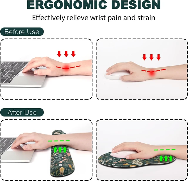 Alt view image 2 of 7 - Ergonomic Mouse Pad with Wrist Rest and Keyboard Wrist Rest Mousepad