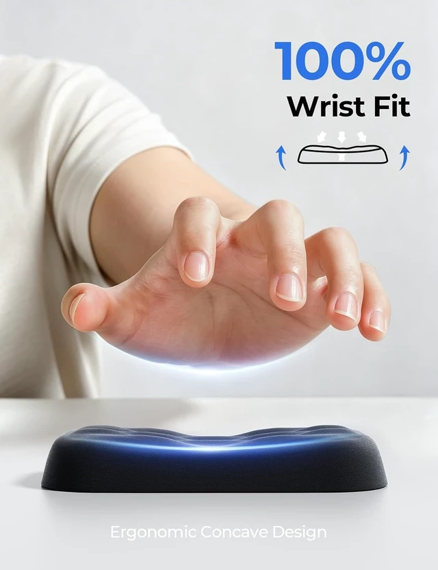 Alt view image 5 of 7 - Wrist Rest for Keyboard & Mouse Set Soft Memory Foam Silky Fabric