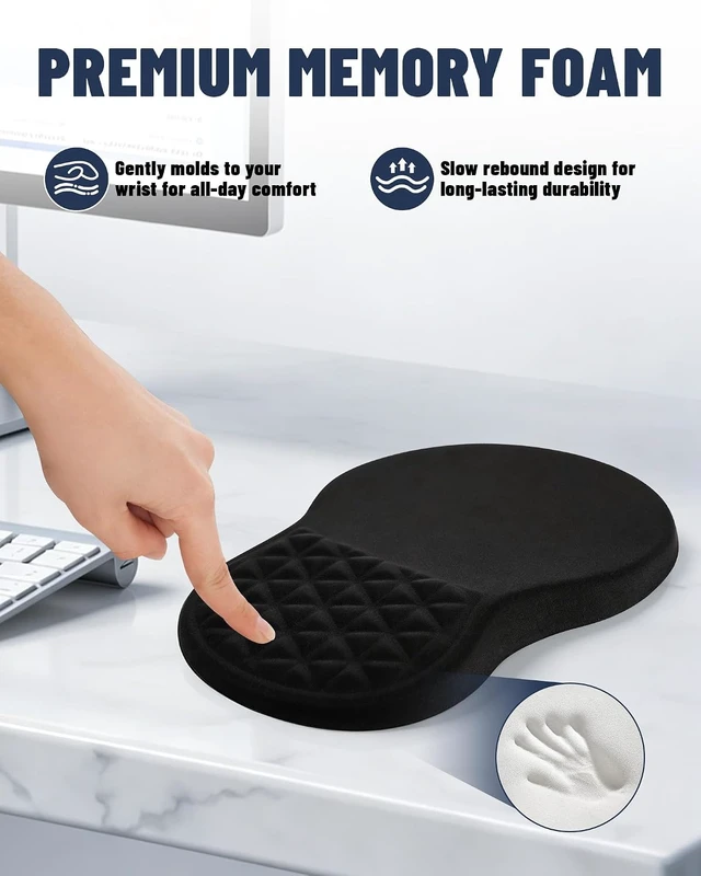 Alt view image 3 of 7 - Ergonomic Mouse Pad with Wrist Rest Sloped Massage Cushion for Pain Relief