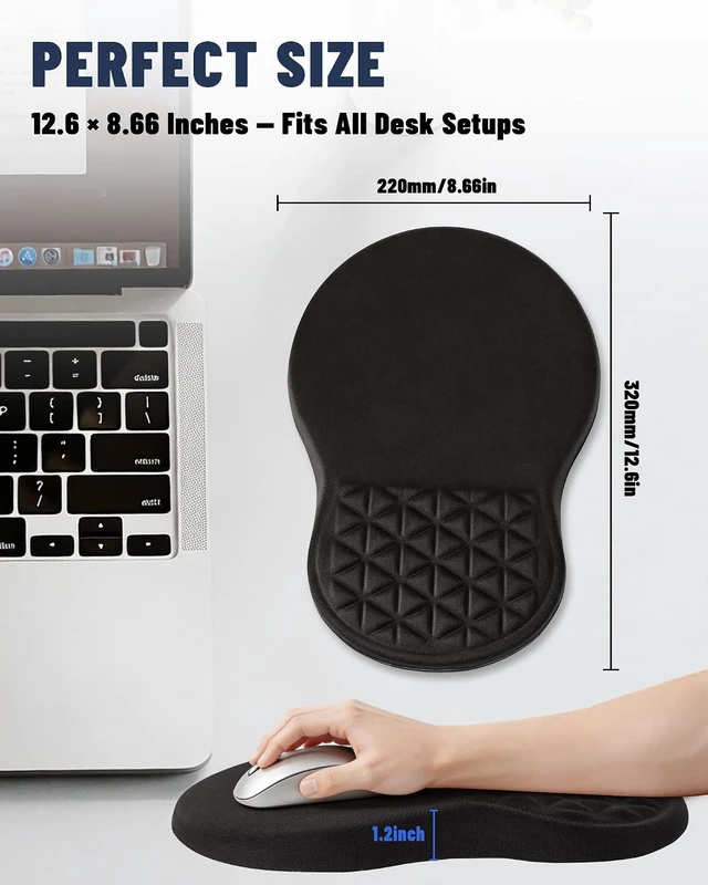 Alt view image 6 of 7 - Ergonomic Mouse Pad with Wrist Rest Sloped Massage Cushion for Pain Relief