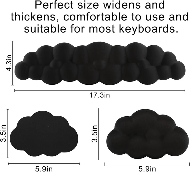 Alt view image 6 of 6 - Cloud Wrist Rest for Computer Keyboard Mouse Wrist Rest Keyboard Wrist Rest