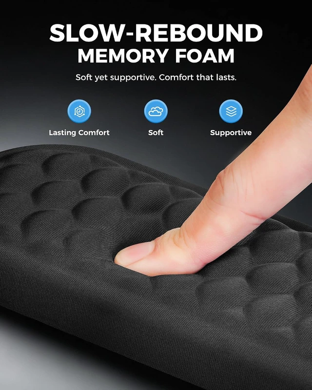 Alt view image 3 of 7 - Keyboard Wrist Rest Ergonomic Memory Foam Wrist Support Black