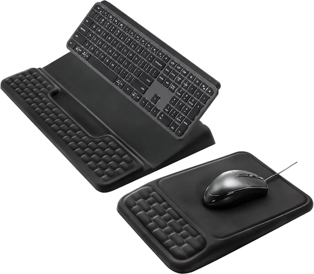 Main image of Wrist Rest for Keyboard and Mouse Mouse Pad and Keyboard Wrist Rest Set Memory Foam Keyboard Pad with Wrist Support Ergonomic Mouse Pad Set for Desk Office Home Gaming Black