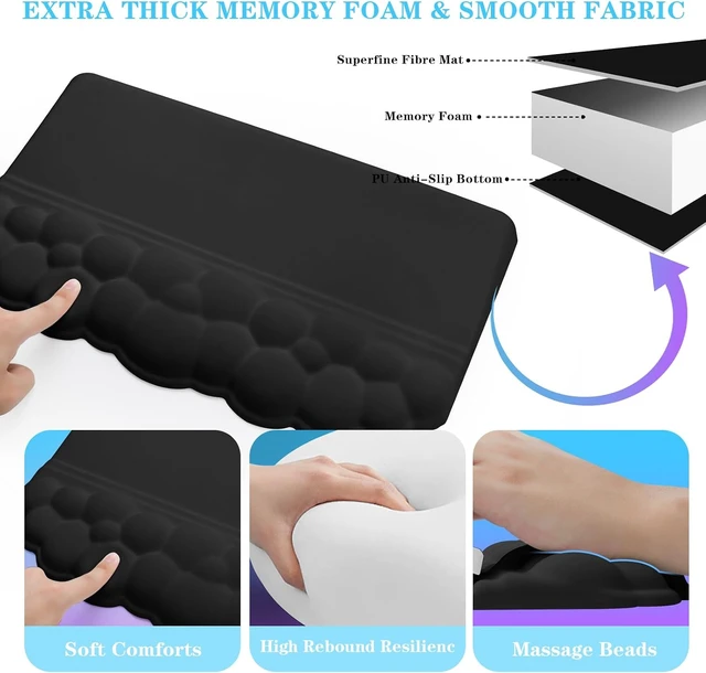 Alt view image 5 of 7 - Computer Keyboard Stand with Wrist Rest Ergonomic Tilted Keyboard Holder - Keyboard Riser with Wrist Pad - Keyboard Tray Support for Office Home -Cloud Set Black
