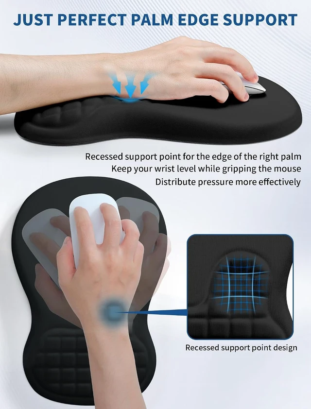 Alt view image 2 of 7 - Ergonomic Mouse Pad Wrist Rest for Carpal Tunnel Pain Relief