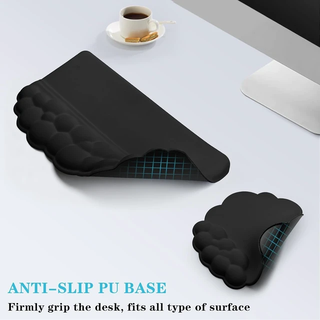 Alt view image 6 of 7 - Computer Keyboard Stand with Wrist Rest Ergonomic Tilted Keyboard Holder - Keyboard Riser with Wrist Pad - Keyboard Tray Support for Office Home -Cloud Set Black