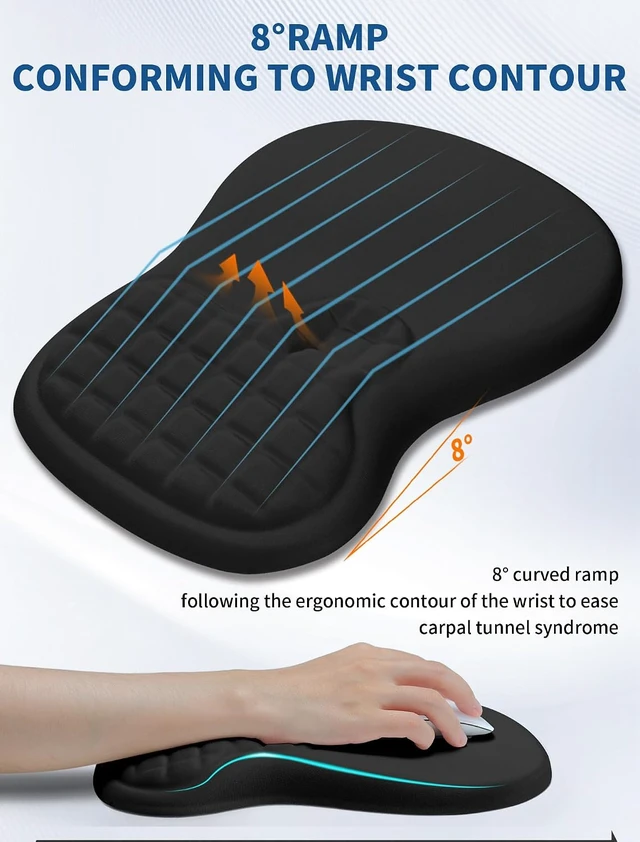 Alt view image 3 of 7 - Ergonomic Mouse Pad Wrist Rest for Carpal Tunnel Pain Relief