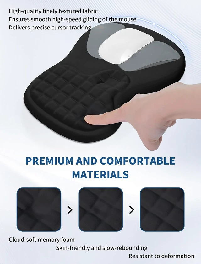 Alt view image 4 of 7 - Ergonomic Mouse Pad Wrist Rest for Carpal Tunnel Pain Relief