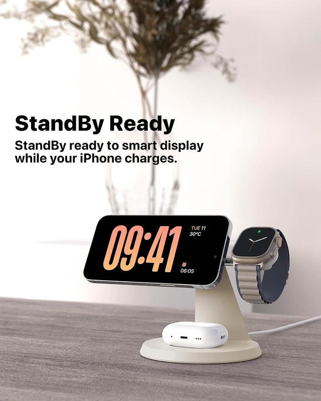 Alt view image 6 of 7 - 3 in 1 Wireless Charging Station for Devices with MagSafe