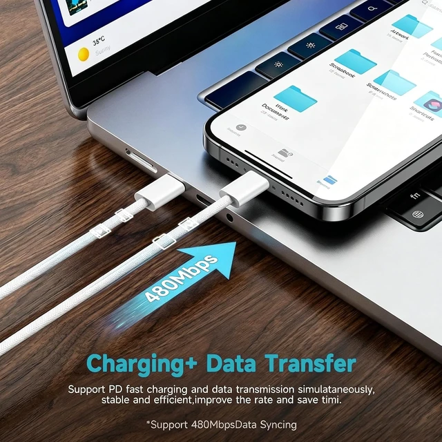Alt view image 5 of 7 - 20W USB C Fast Charger for iPhone 3-Pack with 10FT Braided Cable