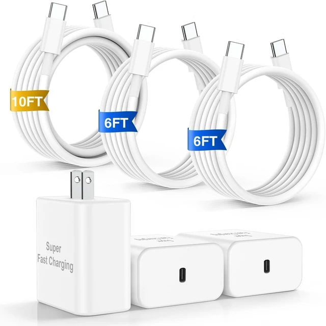 Main image of 45W Fast Charger for iPhone 17 Pro Max Super Fast USB C (6+6+10) FT Cables