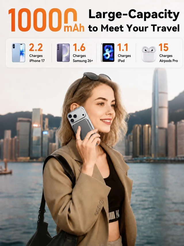 Alt view image 2 of 7 - Magnetic Portable Charger 10000mAh Fast Charging for MagSafe Battery Pack