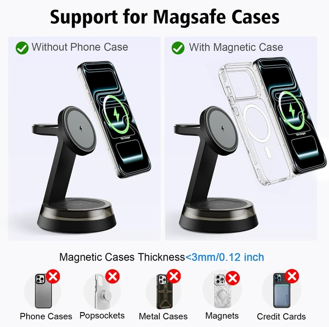 Alt view image 6 of 7 - 3-in-1 Charging Station Magnetic Charging Stand for Devices