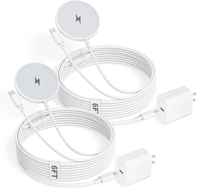 Main image of 2-in-1 Wireless Charger for Mag Safe iPhone Charger USB C Cable 2Pack