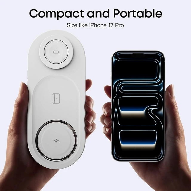 Alt view image 4 of 7 - Foldable 3 in 1 Wireless Charging Station for Magsafe Charger Stand