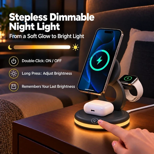 Alt view image 7 of 7 - Foldable Wireless Charging Station for iPhone/ Watch/AirPods