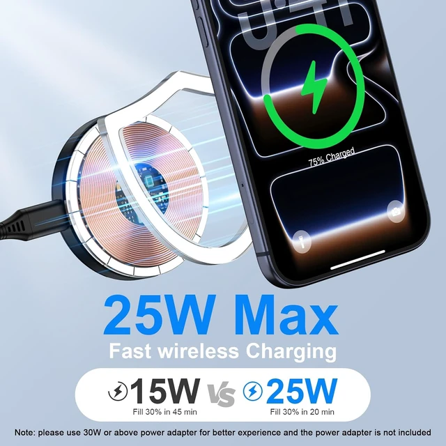 Alt view image 2 of 7 - 25W MagSafe Wireless Charger for Galaxy S26 Ultra S26+ S26 S25 S24