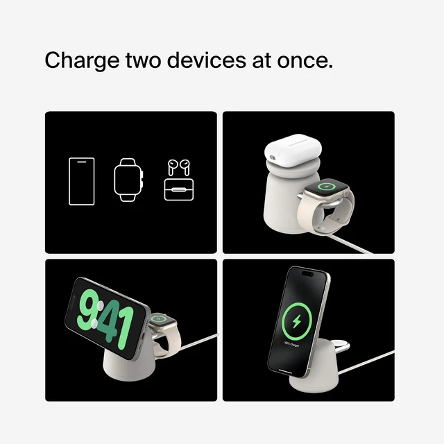 Alt view image 3 of 7 - Qi2 15W Wireless Charging Dock 2 in 1 Fast iPhone Charger
