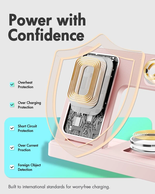 Alt view image 6 of 7 - Wireless Charger iPhone Charging Station for Multiple Devices