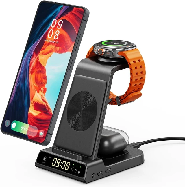 Main image of 3 in 1 Wireless Charger for Galaxy S26 Ultra Galaxy Watch 8 Buds