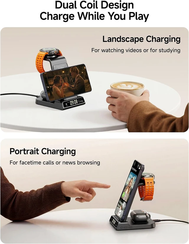 Alt view image 4 of 7 - 3 in 1 Wireless Charger for Galaxy S26 Ultra Galaxy Watch 8 Buds