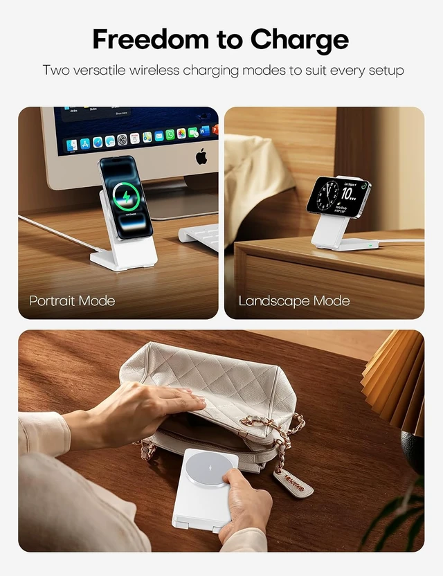 Alt view image 5 of 7 - Foldable for Magsafe Charger Wireless Charger for iPhone 12-17/Black
