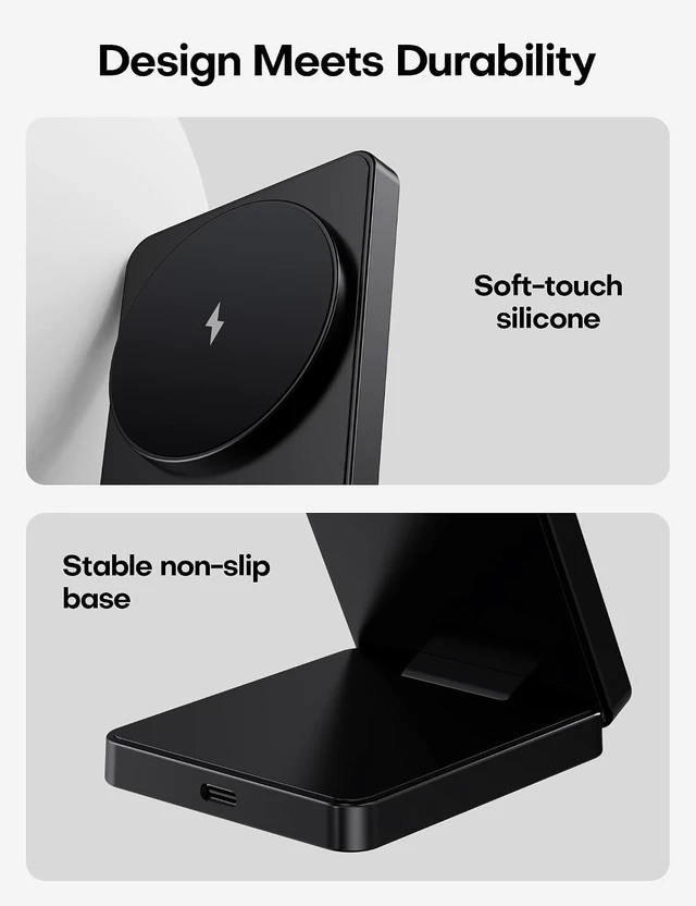 Alt view image 4 of 7 - Foldable for Magsafe Charger Wireless Charger for iPhone 12-17/Black