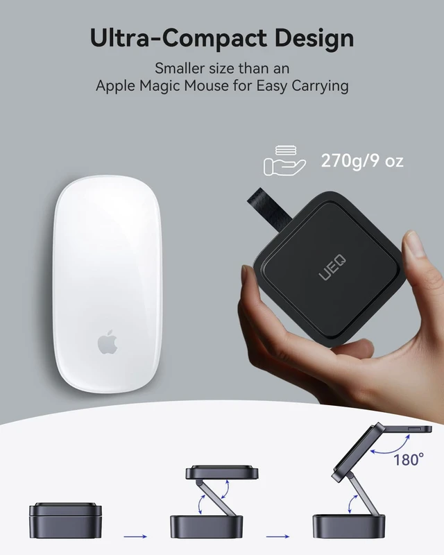 Alt view image 2 of 7 - 3 in 1 Wireless Charging Station for Devices Compatible with MagSafe Charger Stand Foldable Fast Travel Magnetic Wireless Charger for iPhone 18 Pro Max 17 16 15 14 13 12 Watch&AirPods
