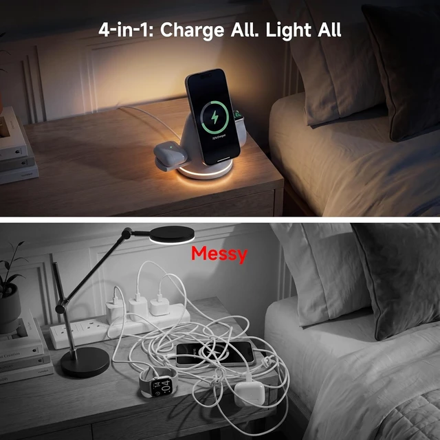 Alt view image 2 of 7 - 4?in?1 Wireless Charging Station with Night Light for &