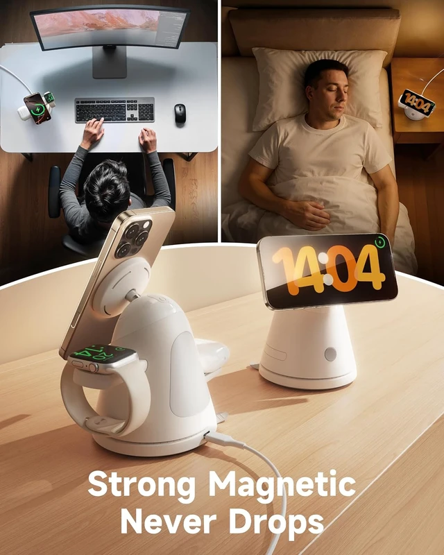 Alt view image 7 of 7 - 4?in?1 Wireless Charging Station with Night Light for &