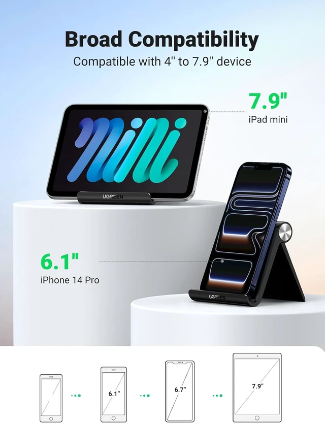 Alt view image 4 of 7 - Cell Phone Stand for Desk Fully Foldable&Adjustable Phone Holder