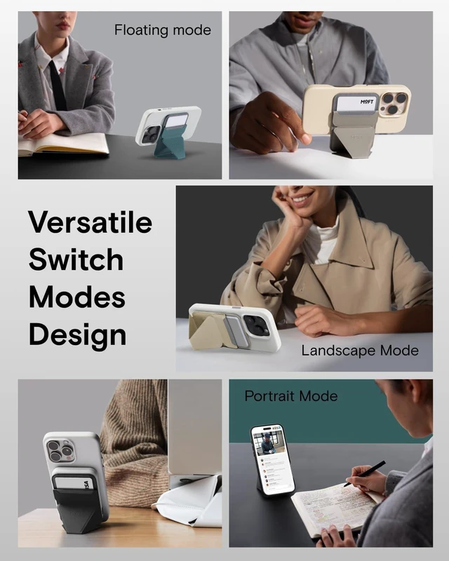 Alt view image 5 of 7 - Magnetic Wallet Stand Compatible with iPhone 18/17/16/15/14/13 Series Angle Adjustment Magsafe Compatible MOVAS Phone Stand