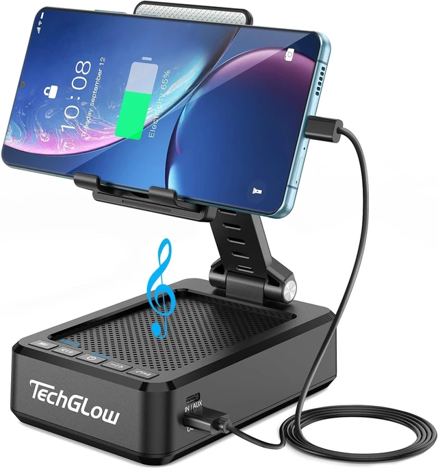 Cool Tech Inventiond Foldable Cellphone Stand with Bluetooth Speaker and Charging Function ...