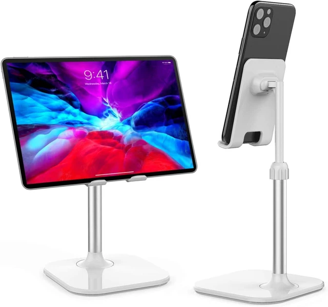 Main image of Cell Phone Stand Phone Stand for Desk Phone Holder Stand Compatible with iPhone and All Mobile Phones Tablet Gifts for Adults Women Men Mom Wife White