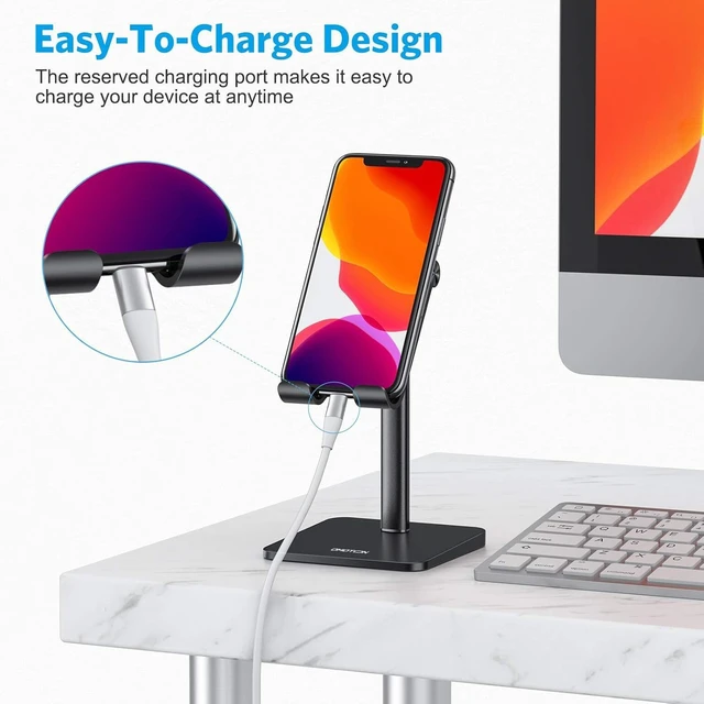 Alt view image 7 of 7 - CA02 Cell Phone Stand with Charging Hole for Desk Lightweight Black