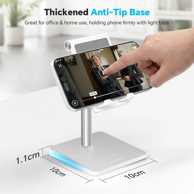 Alt view image 3 of 7 - CA02 Cell Phone Stand with Charging Hole for Desk Lightweight Silver