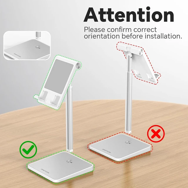 Alt view image 6 of 7 - CA02 Cell Phone Stand with Charging Hole for Desk Lightweight Silver