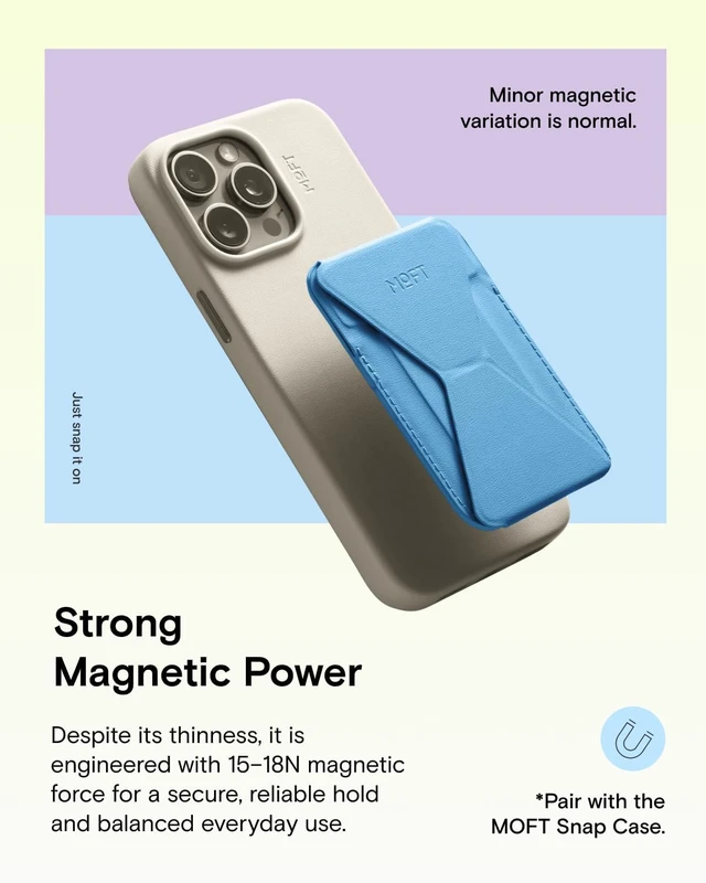 Alt view image 4 of 7 - Magnetic Wallet Stand Compatible with iPhone 18/17/16/15/14/13 Series Angle Adjustment Magsafe Compatible MOVAS Phone Stand