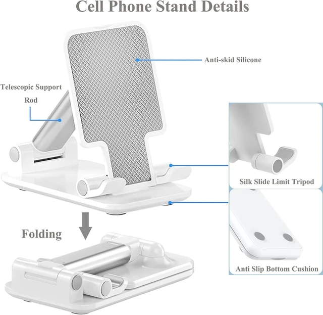 Alt view image 5 of 7 - 2 Pcs Cell Phone Stand for Desk Adjustable Desktop Phone Holder