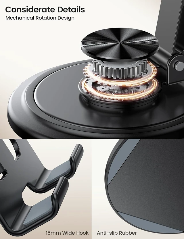 Alt view image 4 of 7 - 360° Rotation Cell Phone Stand for Desk Sturdy Phone Holder