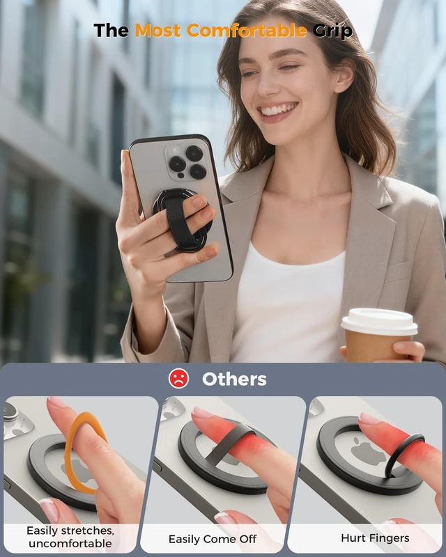 Alt view image 4 of 7 - for MagSafe Phone Grip Kickstand Magnetic Phone Ring Holder