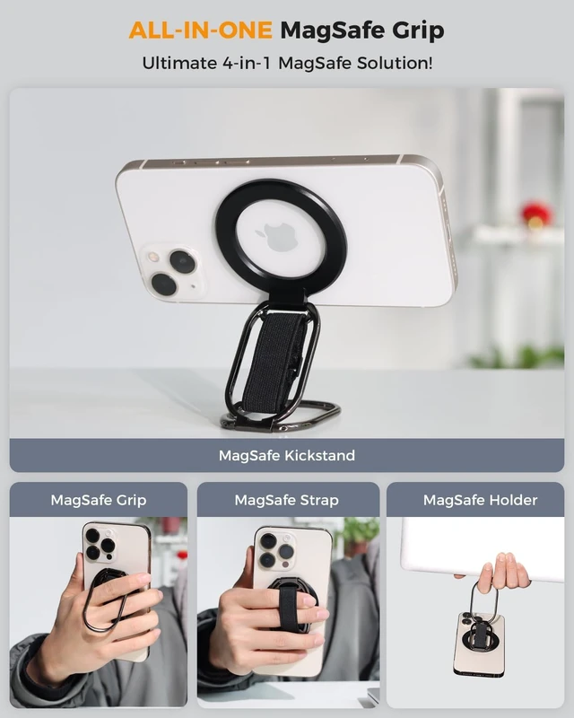 Alt view image 6 of 7 - for MagSafe Phone Grip Kickstand Magnetic Phone Ring Holder